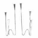 Two three-armed candlesticks, one sterling silver, one silver-plated (2)