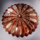 Poliarte. Large circular wall/ceiling lamp made of Murano glass from the 60s