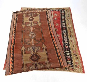 Two Anatolian kilim rugs from Turkey. (2)