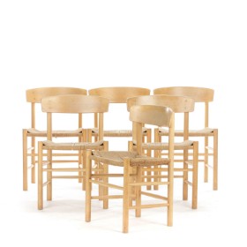 Børge Mogensen. The People's Chair. Six shaker chairs/dining chairs, model J39, beech wood (6)