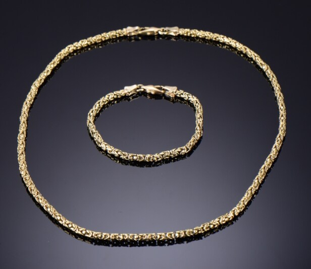 Kongekæde armbånd og halskæde af 14 kt (2)