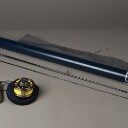 Samling fiskeudstyr: Fiskestang Hardy Ultralite, fluehjul JSB-Perfect Trout, fluehjul DMA-E Denmark (3)