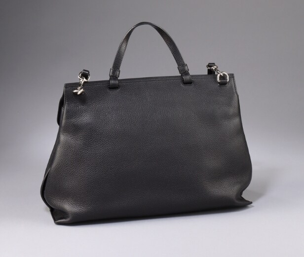 GUCCI. 'Bamboo Daily' top handle taske/ skuldertaske af sort Pebbled læder