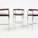 Kensaku Oshiro for dk3. Three armchairs, model Baia Counter Chair, Walnut / Chrome (3)