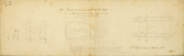 Original tegning af kanon til korvetten Diana, 1821