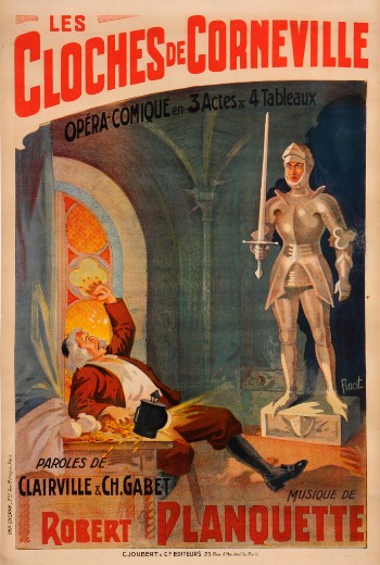 Stor, fransk plakat, Les Cloches de Corneville, ca. 1910