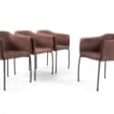 Bent Hansen. Four dining chairs / armchairs model Since, suede (4)