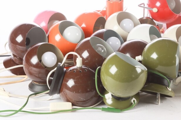 Dansk lampedesign. Samling diverse væglamper, 1960-70'erne (ca. 28 stk.)