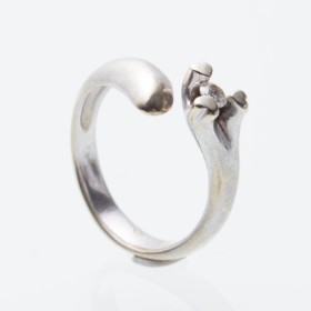 Aagaard. Solitaire ring of 14 kt white gold, 0.12 ct.