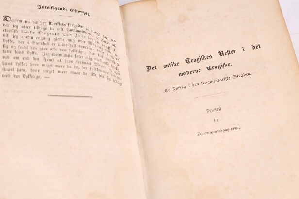 Søren Kierkegaard 'Enten-Eller', 1. udgave 1843 i halvbind samt 'Synspunktet for min forfatter-virksomhed', 1859 (3)