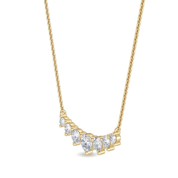 Halskæde af 14K guld med Lab fremstillet diamanter, 0.97 ct