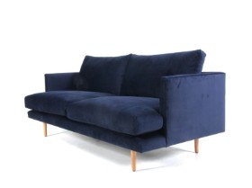 Wendelbo. 2.5 pers. sofa, velor, oak, exhibition model