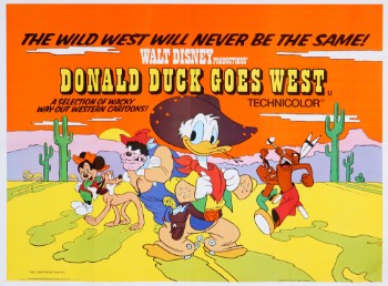 Engelsk plakat, Donald Duck Goes West, 1977
