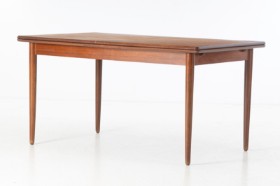 Teak dining table with Dutch extension, 1960s