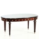 Ovalt sofabord i Louis XVI-form. med marmorplade