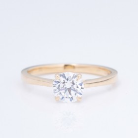 Solitaire ring af 14 kt. guld med lab grown diamant på 1.01 ct.