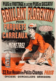 Jules Chéret. Stor, fransk art nouveau plakat, 'Brillant Florentin', ca. 1870'erne