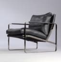 Preben Fabricius. Armchair, model 710, Conversation Chair in black leather