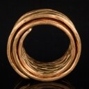 Ring, Goldschmiedearbeit Stephan Hübel, Neuware, aus der Reihe 'Hauptrolle', Bronze Rosé