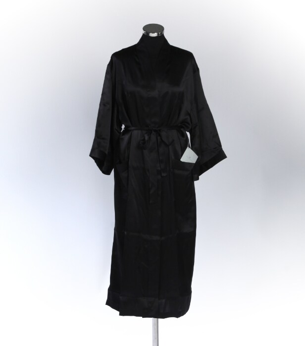 128. Carpe Diem. Silk robe, black, size S/M
