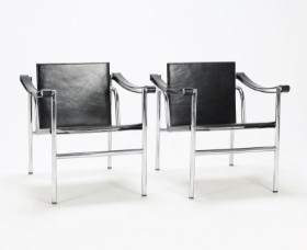 Le Corbusier for Cassina: A pair of armchairs, model LC1 (2)