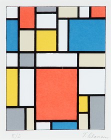 Franciska Clausen. 'Composition neoplasticiste (Hommage à Mondrian)', serigrafi