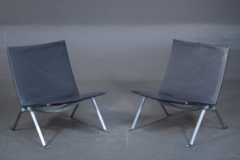 Poul Kjærholm. Paar Loungestühle / Sessel, Modell PK-22 (2)