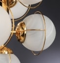 Italian pendant light from the 80s made of brass and glass