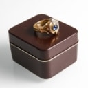 Guldring med safir og diamanter, ringstr. 55