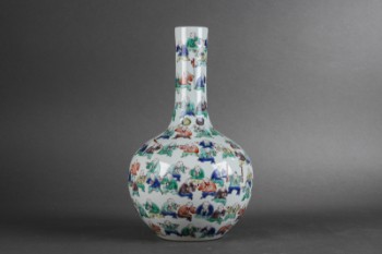 Kinesisk vase af porcelæn Bai Zi Tu ca. 1900