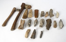 Denmark's antiquity. Collection of flint stone axes (19)