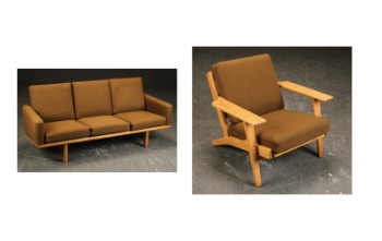 Hans Wegner. Sofa og lænestol. GE 236 samt GE290 (2)