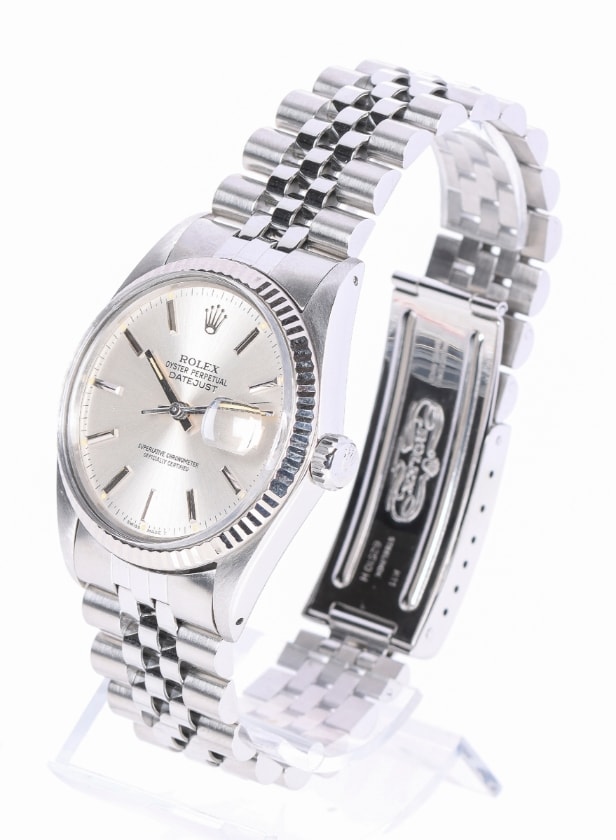 Rolex Oyster Perpetual Datejust. Herrearmbåndsur af stål ref. 16014