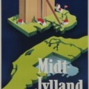 Sjælden plakat, 'Midt-Jylland. Det dejlige ferieland', midten af 1900-tallet