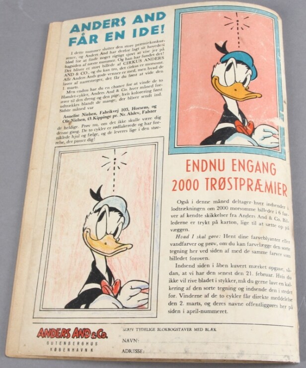 Walt Disney's Anders And & Co. Nr. 2, 3, 4 fra årgang 2 1950 samt Nr. 8, 9, 10, 11, 11B og 12. 2. årgang, 1950 (9)