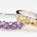 Yellow citrine and violet amethyst ring (2)