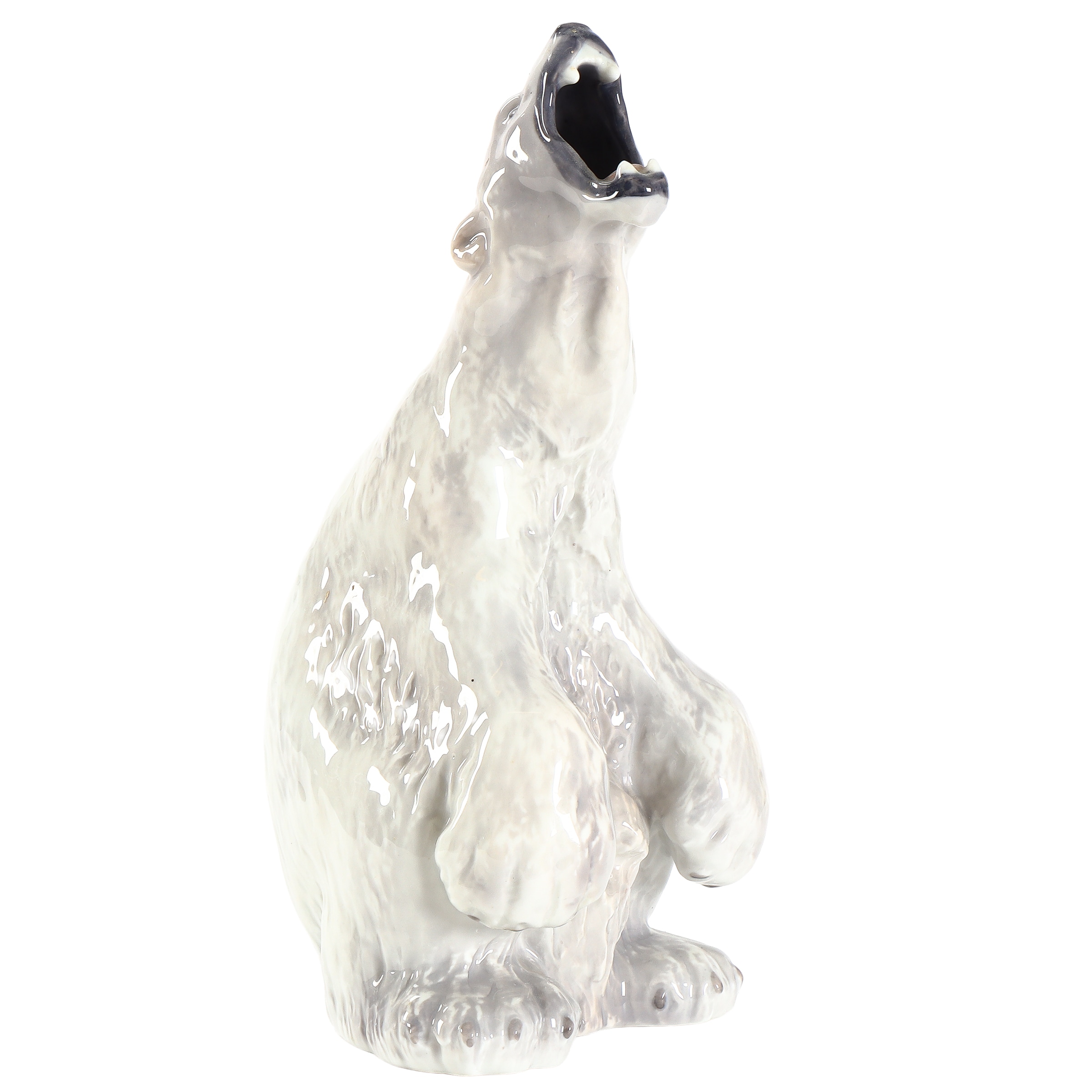 Royal Copenhagen C.F. Liisberg (1860-1909). Roaring Polar Bear, porcelain figurine