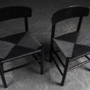 Børge Mogensen. Par stole, model J39 sort bemaling og flet (2)