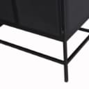 Daneline. Display cabinet in black painted perforated metal.