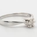 Solitaire ring with brilliant-cut approx. 0.10 ct., 14 ct. white gold, size 51