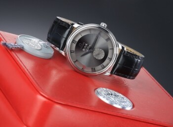 Omega De Ville Prestige 39 mm. Herreur i stål med sølvgrå skive - boks + cert. 2010