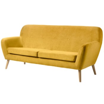 Living&more 3 pers. sofa. Vigga - Mustard