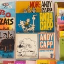 Samling vintage engelsksprogede Peanut's bøger og Andy Cap albums. (33)