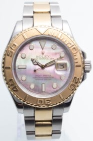 Rolex Yacht Master herreur, ref: 16623 af stål og 18 kt guld med 'Tahitian' perlemor urskive