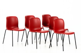 Pearson Lloyd. Six brand new chairs, model SixE. Rock Red. (6)