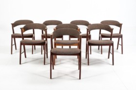 Korup Chair Factory. Eight armchairs in rosewood/teak, model 21 (8)