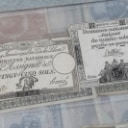 Collection of banknotes in folder, including Russia and France (142)
