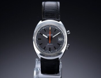 Omega Chronostop. Vintage herreur i stål med grå skive, ca. 1969