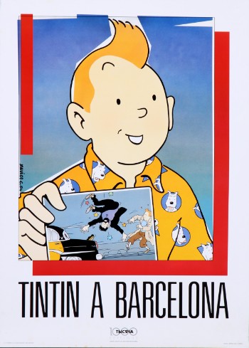 Xavier Conesa. Spansk plakat, Tintin a Barcelona, 1984