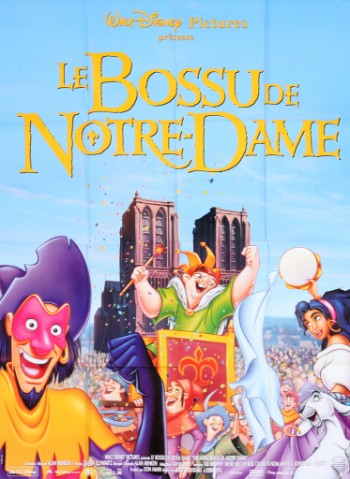 Stor, fransk plakat for Disneys Klokkeren fra Notre Dame, 1996